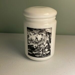 Vintage Milk Glass Tobacco Jar